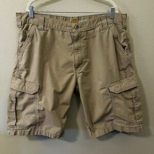 Carhartt Force Broxton Cargo Shorts Relaxed Beige Rugged Outdoor Size 40